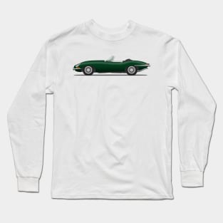 Jaguar E Type Roadster British Racing Green Long Sleeve T-Shirt